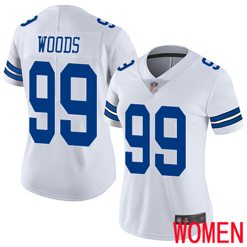 Women Dallas Cowboys Limited White Antwaun Woods Road #99 Vapor Untouchable NFL Jersey->women nfl jersey->Women Jersey